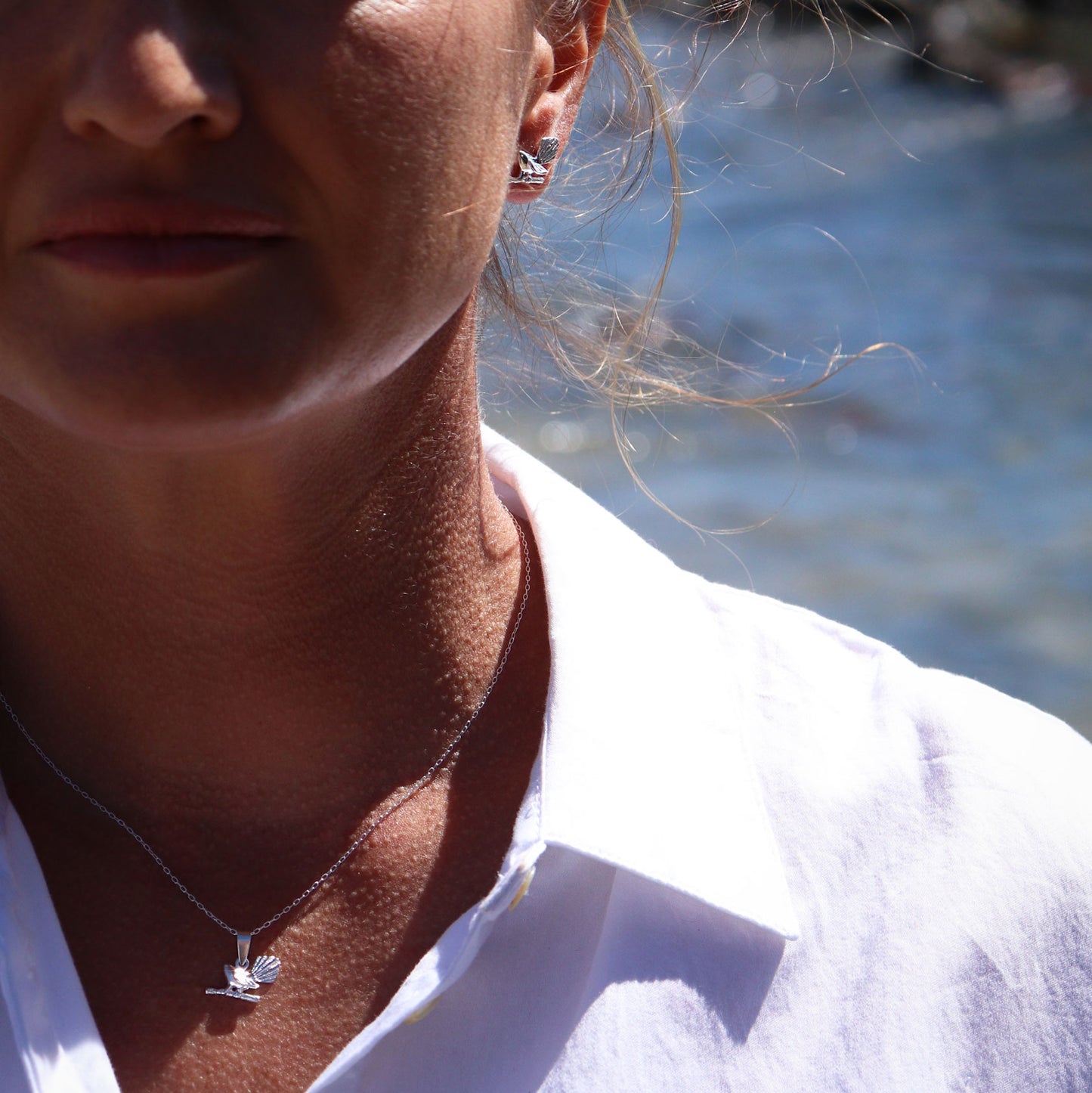 Sterling Silver Fantail Necklace