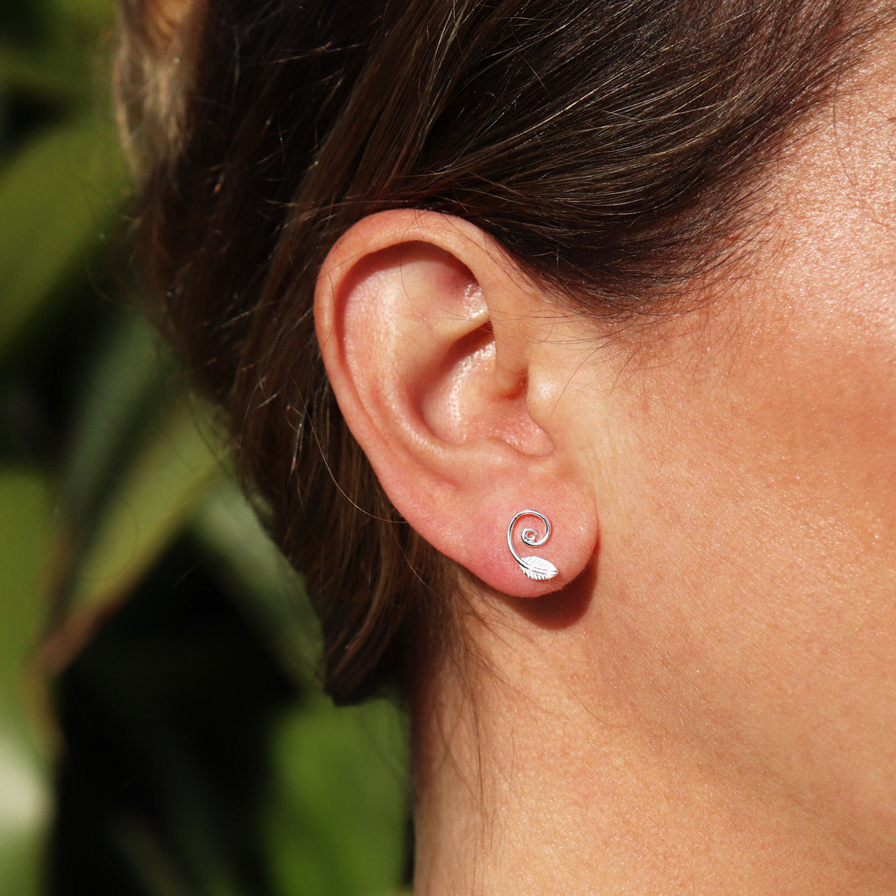 Pōhutukawa Leaf Koru Studs