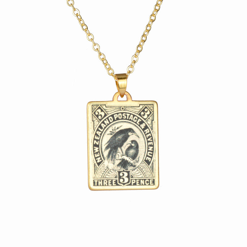 Postage stamp necklace hotsell