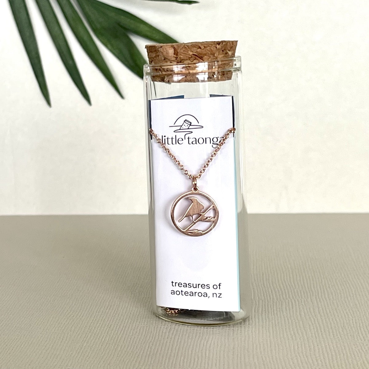 Rose Gold Tui Necklace by Little Taonga