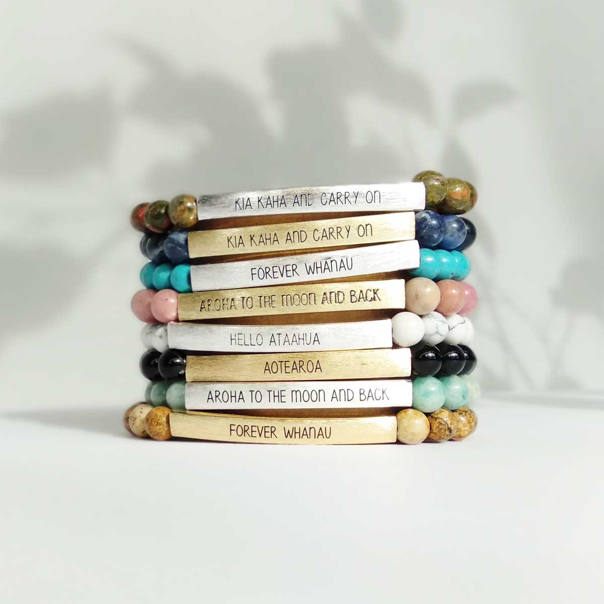 Black Agate Gemstone Bracelet – Aotearoa