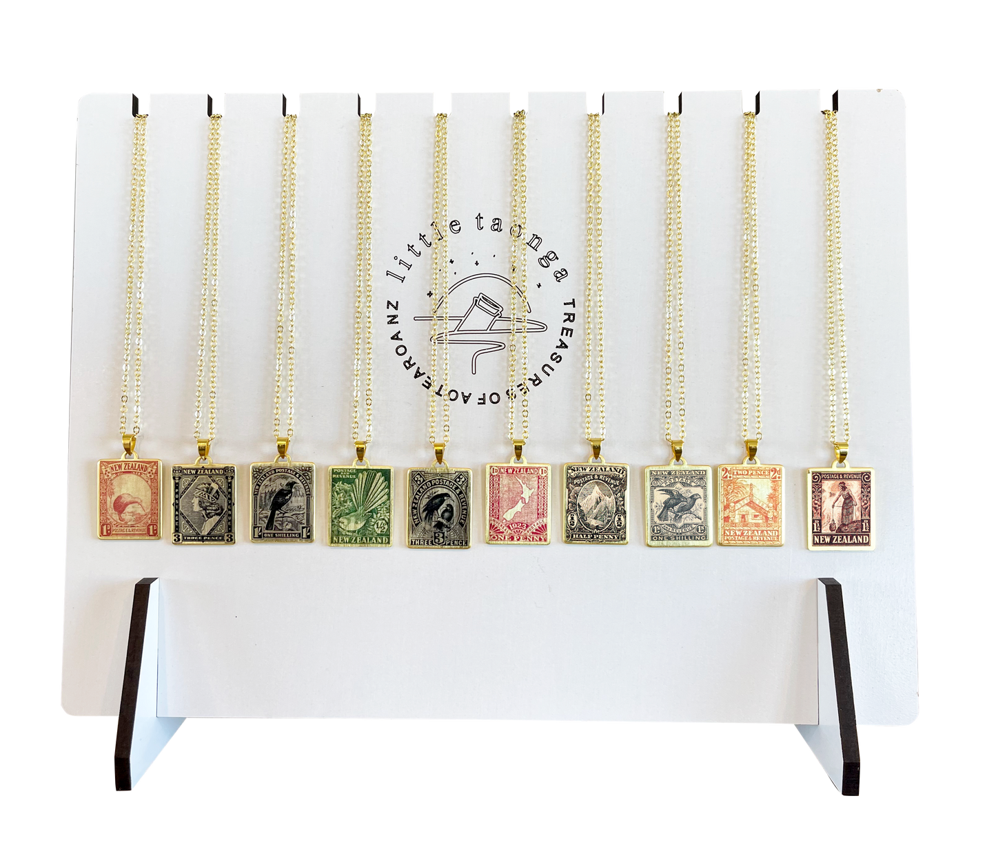 Little Taonga Stamp Necklace stand