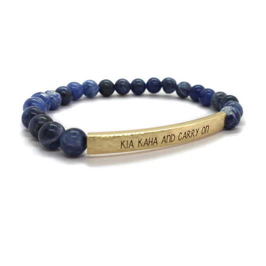 Blue Sodalite Gemstone Bracelet – Kia Kaha & Carry On