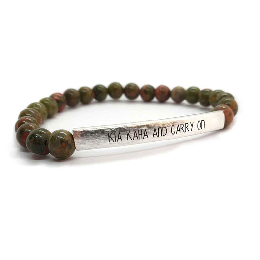 Green Opal Gemstone Bracelet – Kia kaha & carry on