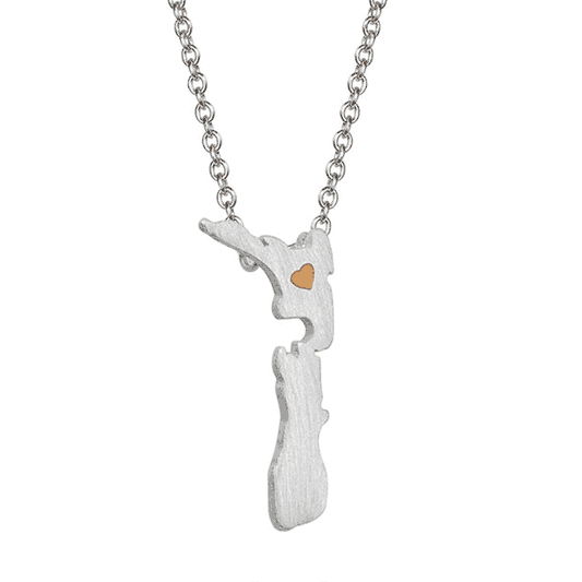 New Zealand Map Necklace
