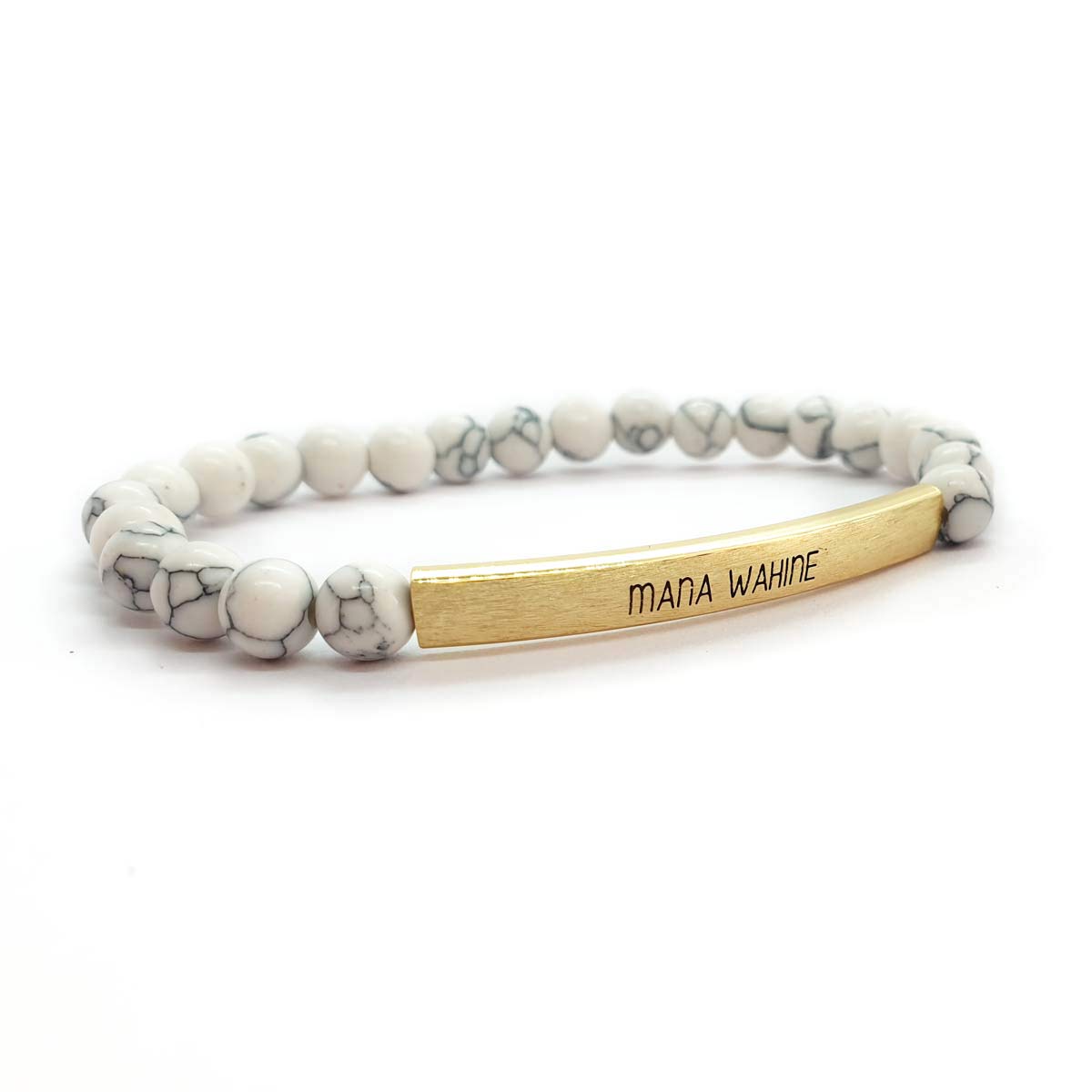 White Howlite Gemstone Bracelet – Mana Wahine – Little Taonga