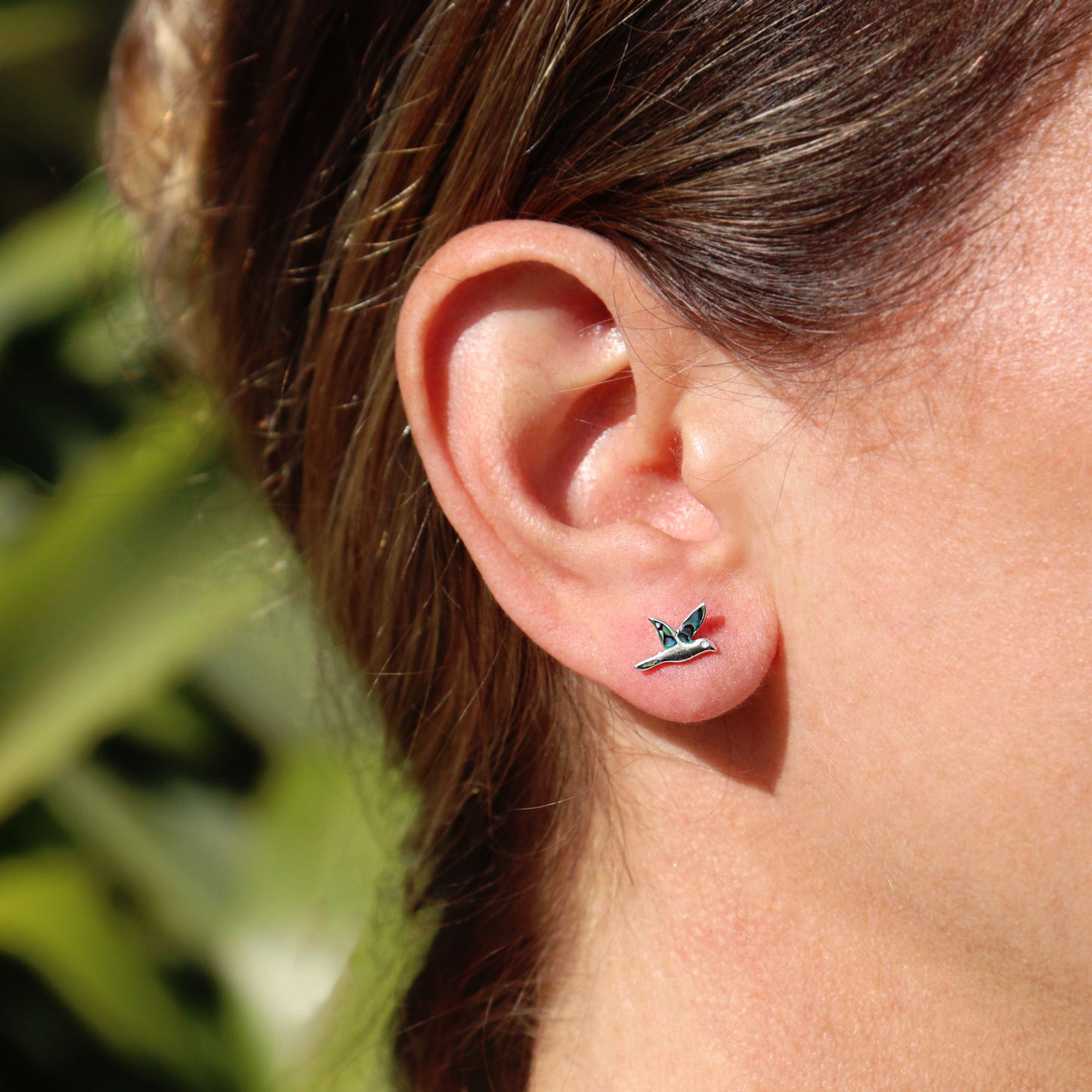 Sterling Silver Paua Manu Studs