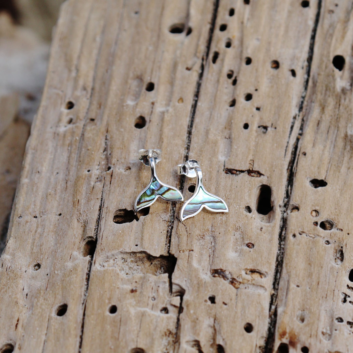 Sterling Silver and Paua Whale Fluke