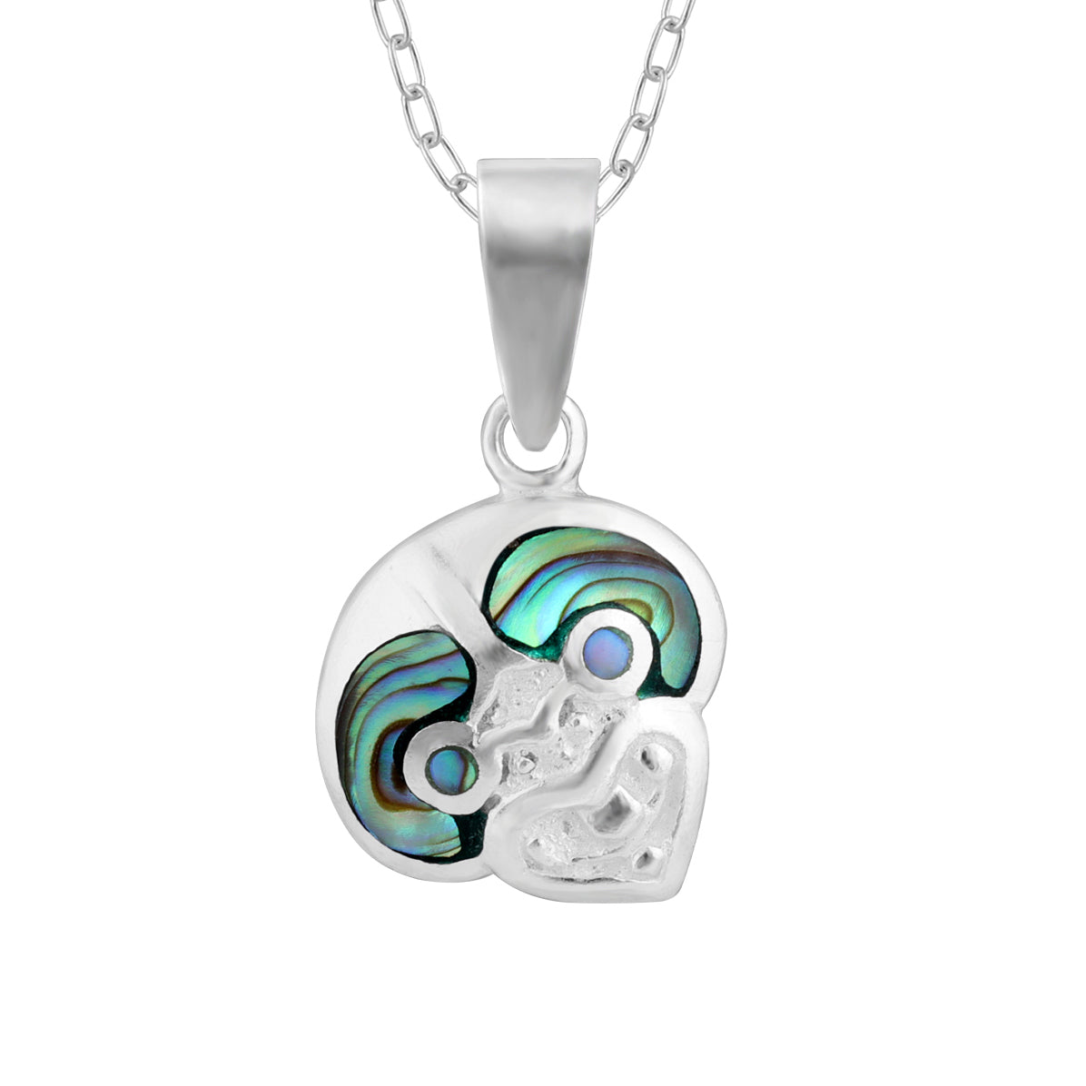 Sterling Silver Paua Tiki Necklace