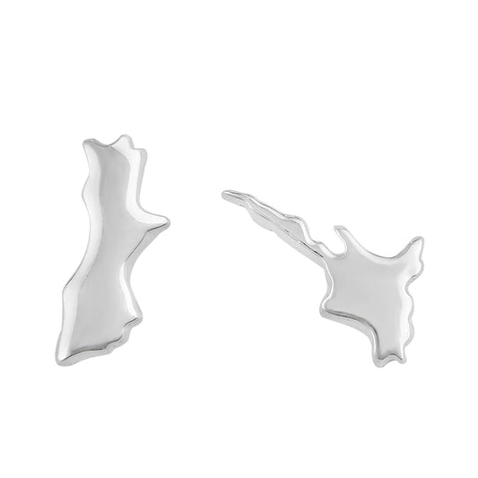 Sterling Silver NZ Map Stud