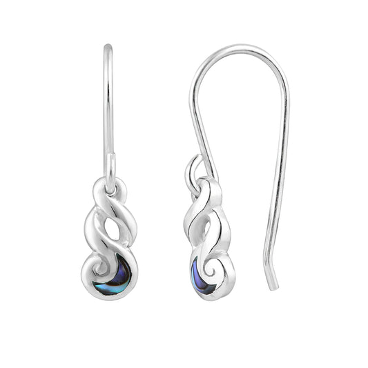 Sterling Silver Paua Pendant Twist Earring