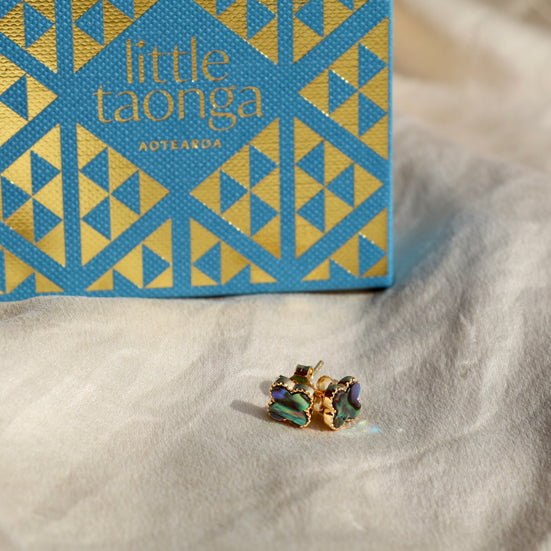 Paua Clover Necklace and Studs