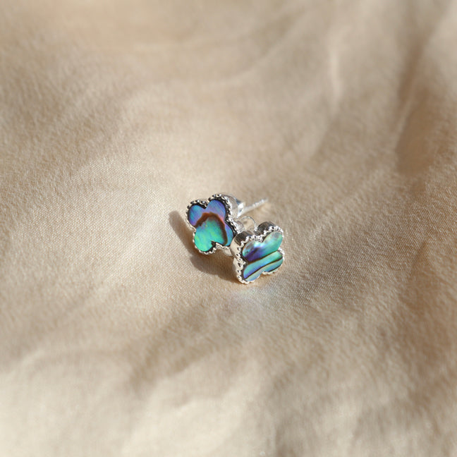 Paua Clover Necklace and Studs