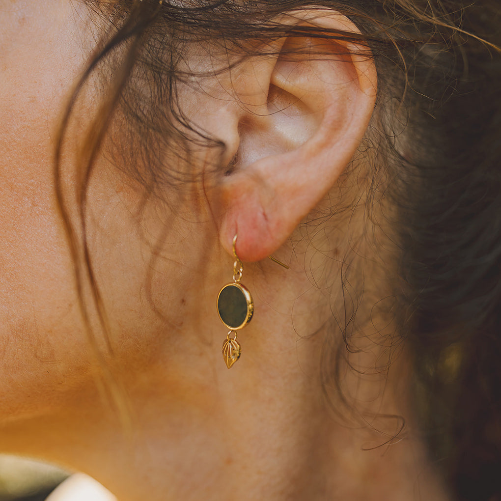 Pounamu Kawakawa Earrings