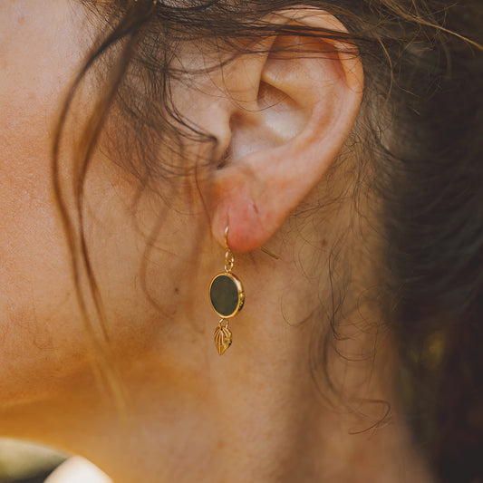 Pounamu Kawakawa Earrings