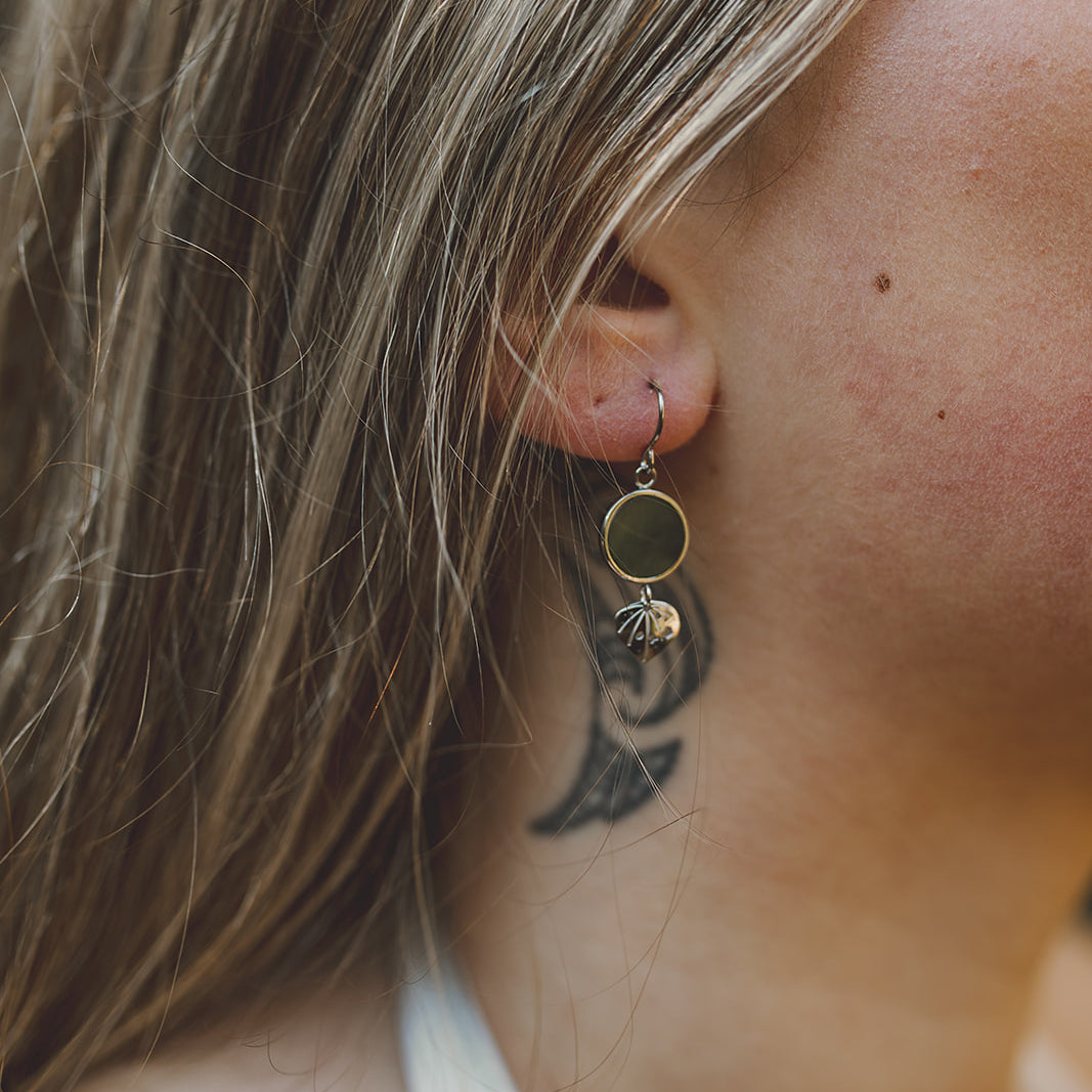 Pounamu Kawakawa Earrings