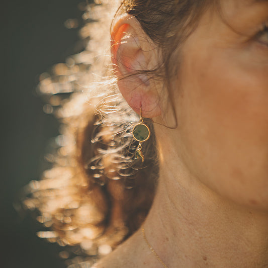 Pounamu Kiwi Earrings