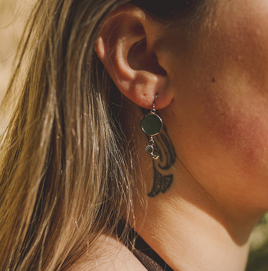 Pounamu Piwakawaka Earrings