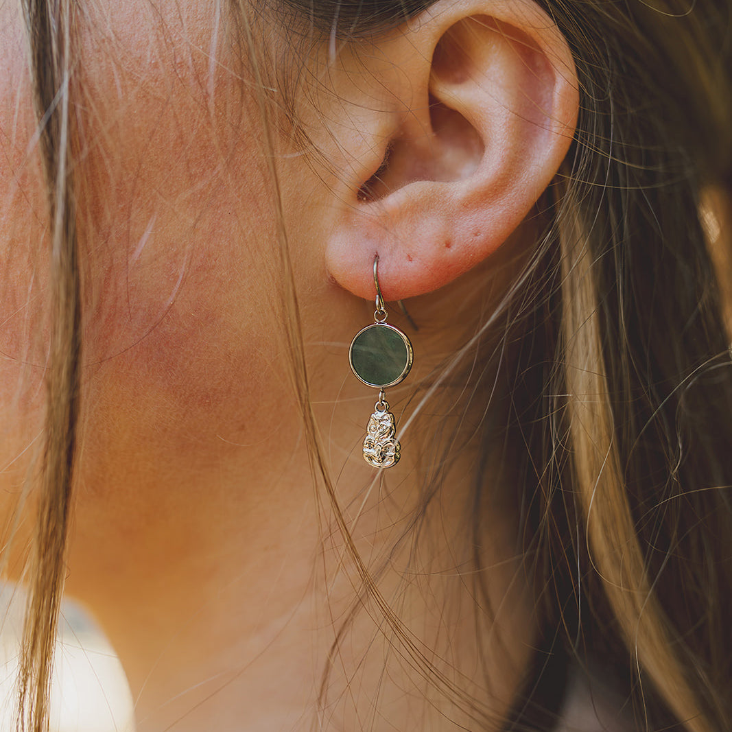 Pounamu Tiki Earrings
