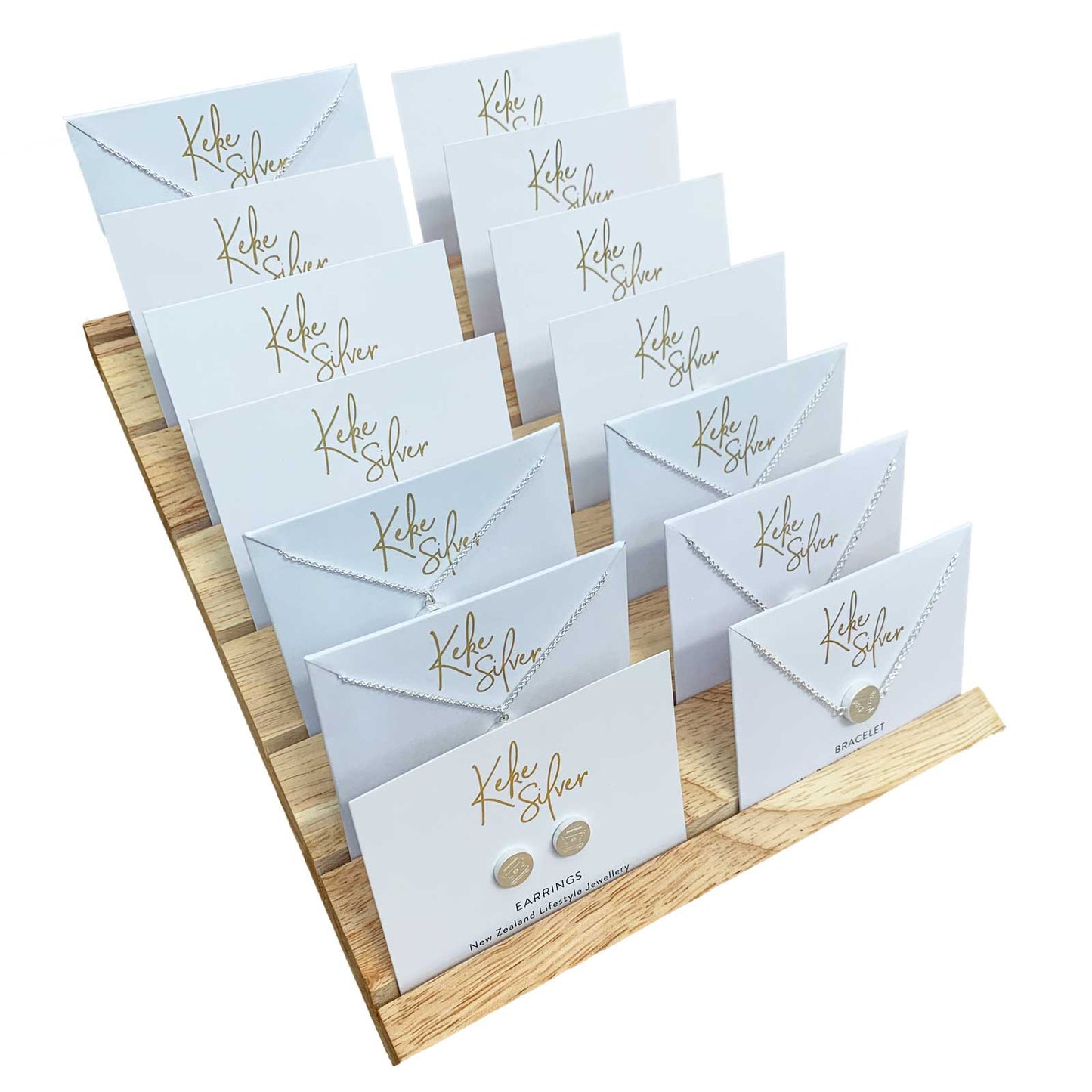 Keke Silver 2 Row Slat Display Stand