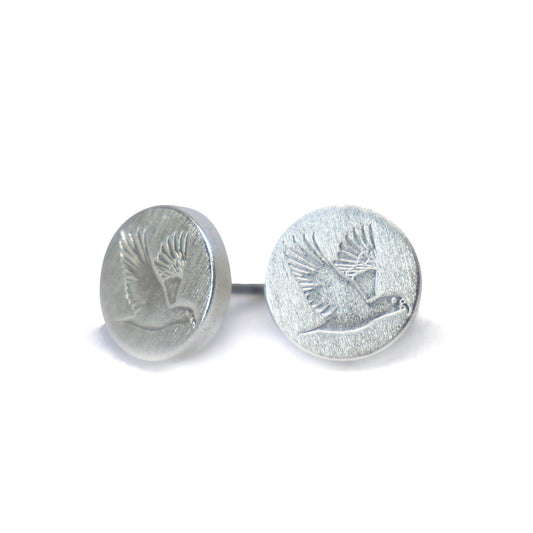 Keke Silver Kea bird etched silver stud earrings NZ
