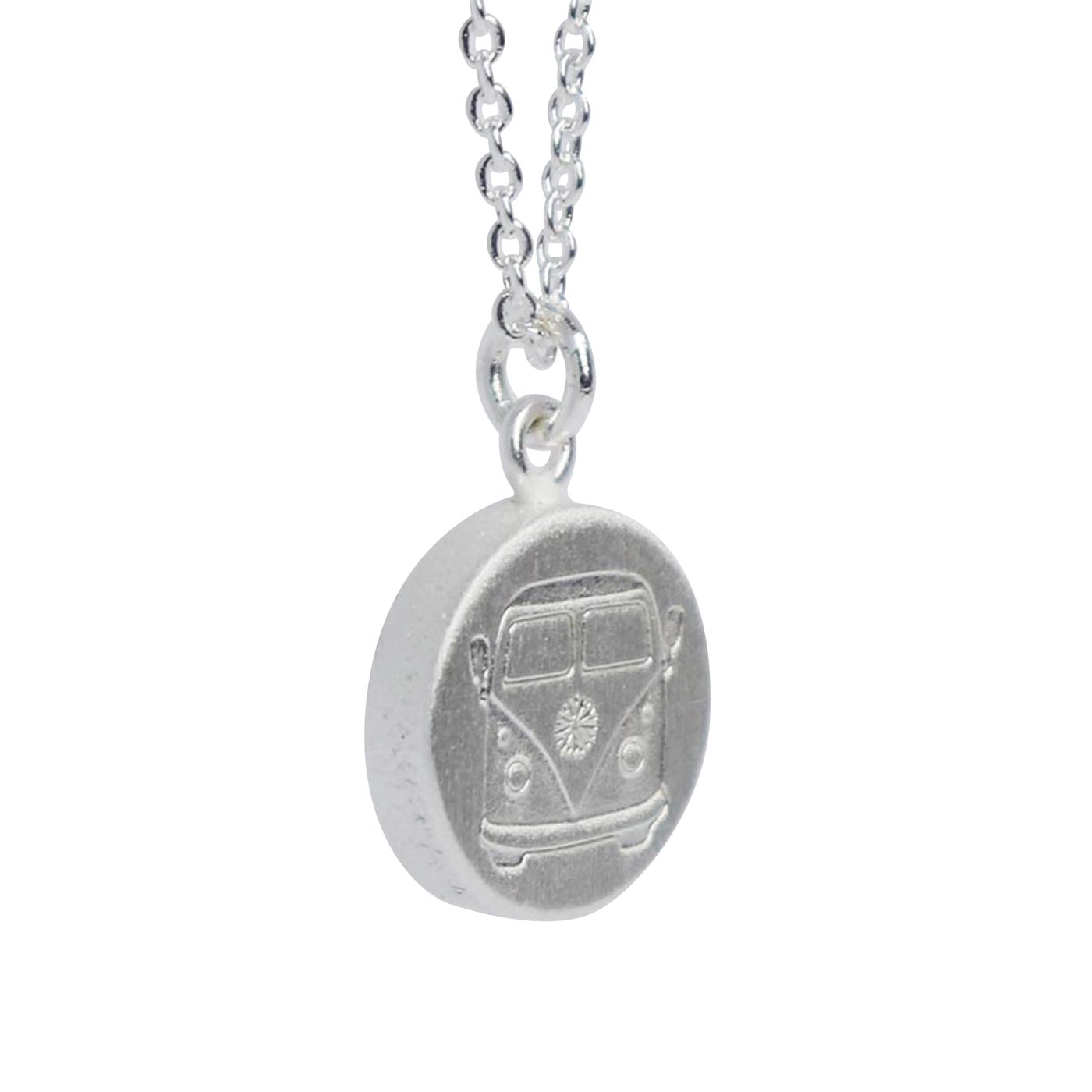 Keke Silver camper combi van etched silver necklace NZ jewellery