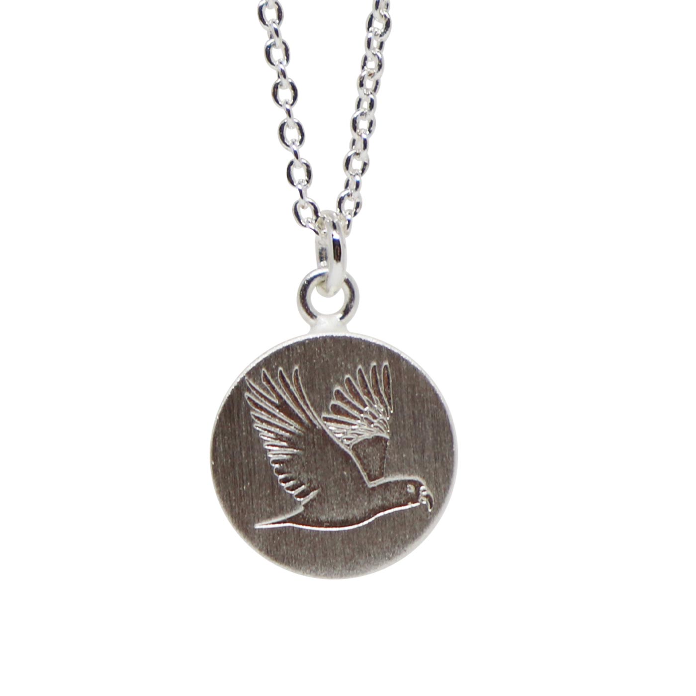 Keke Silver Kea bird etched silver necklace NZ jewellery