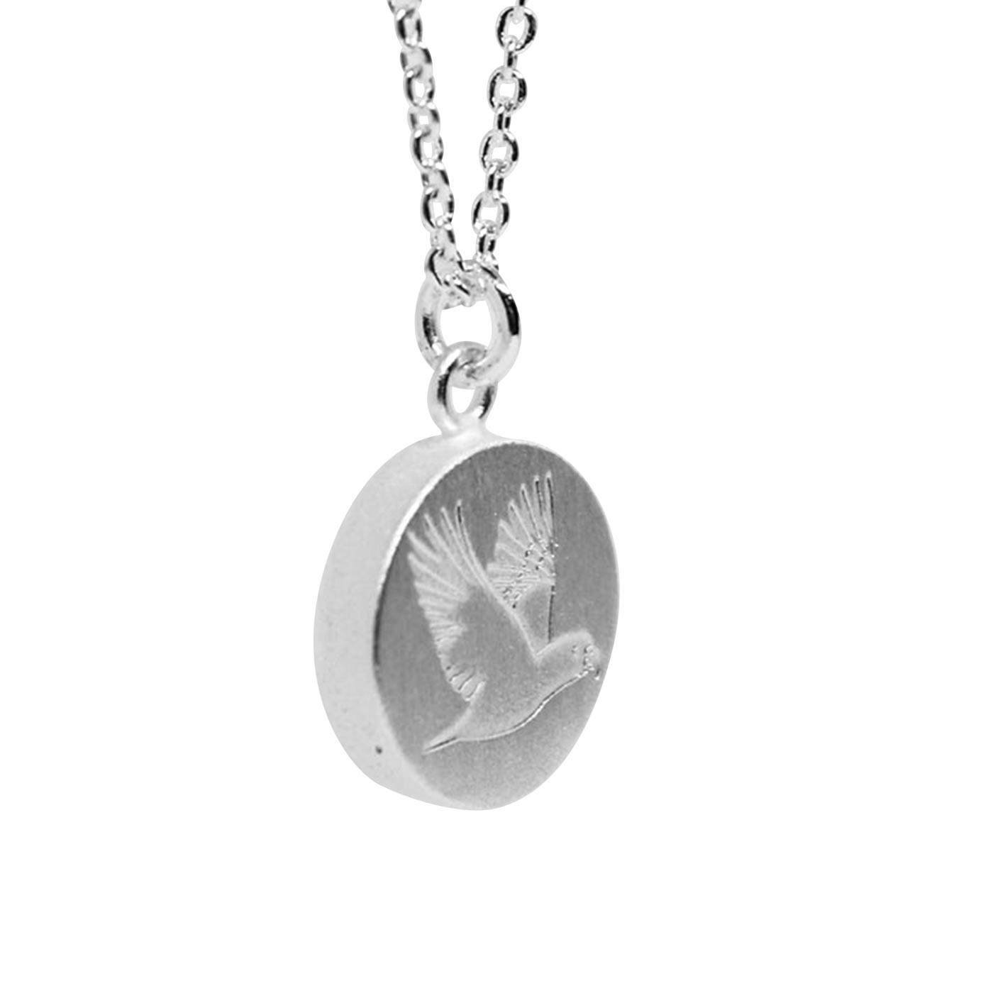 Keke Silver Kea bird etched silver necklace NZ jewellery