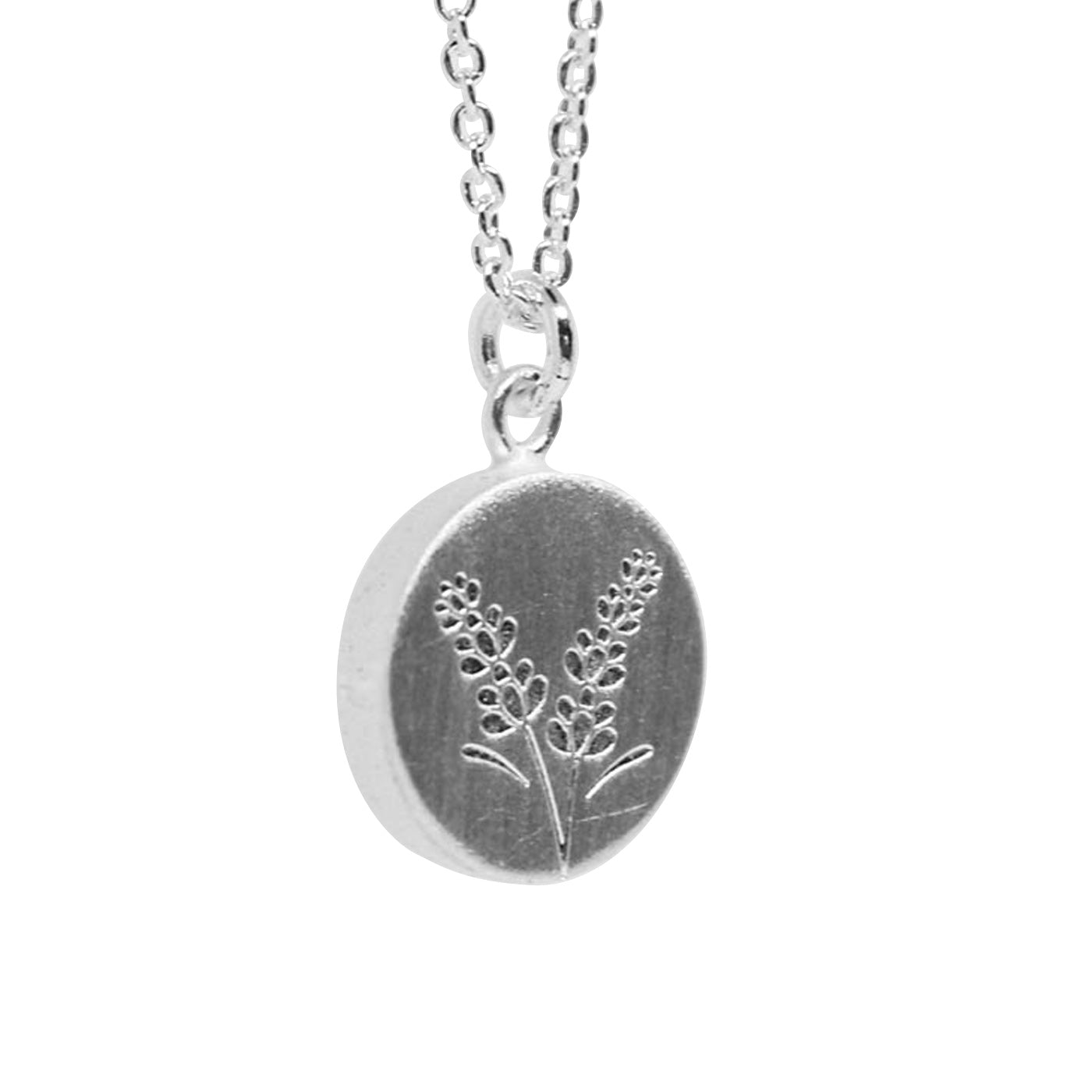 Keke Silver lulling lavender flower etched silver necklace NZ jewellery