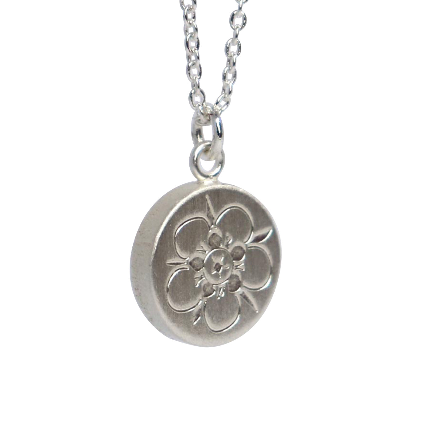 Keke Silver Magical Manuka flower etched silver necklace NZ jewellery
