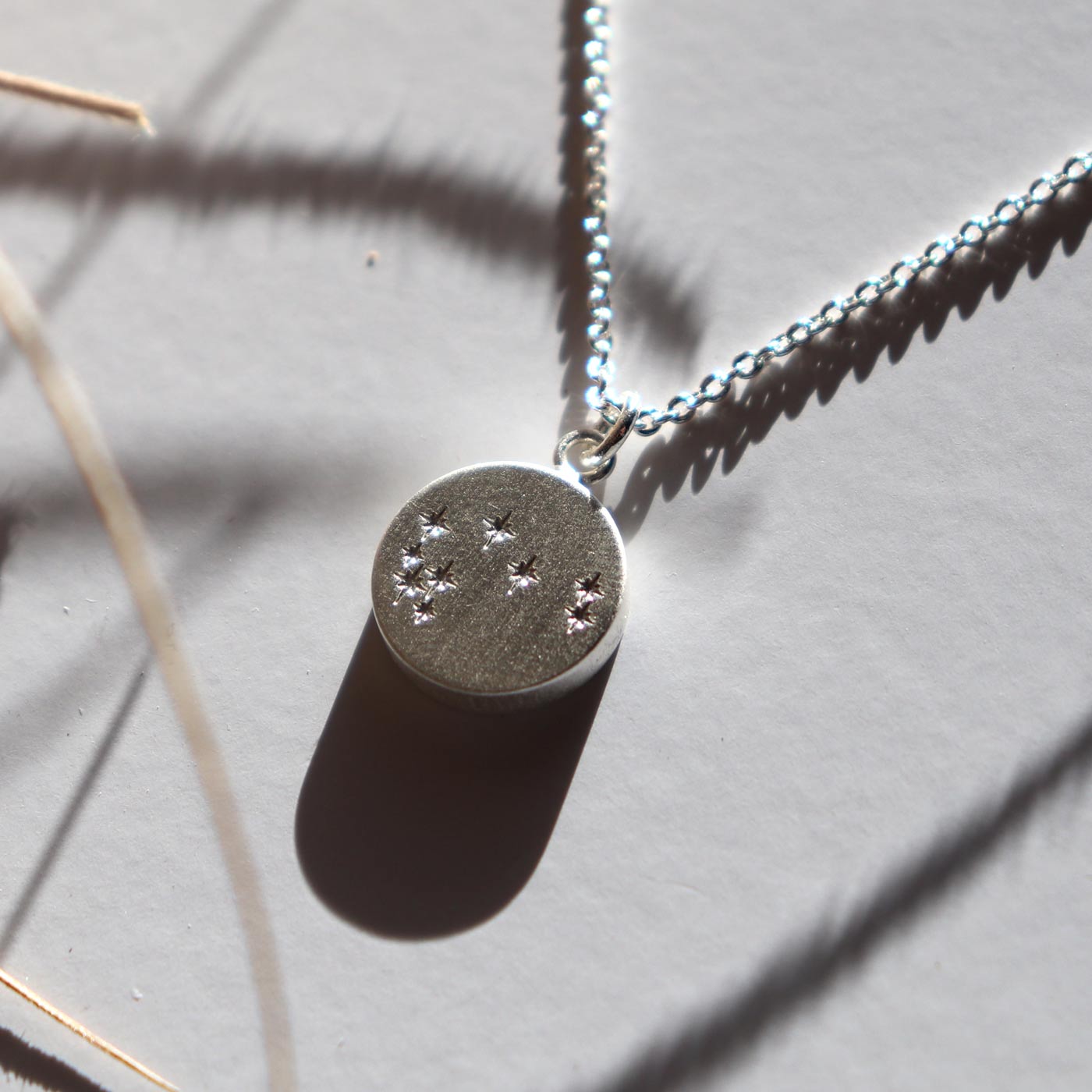 Keke Silver mystical maratiki constellation stars etched silver necklace NZ jewellery