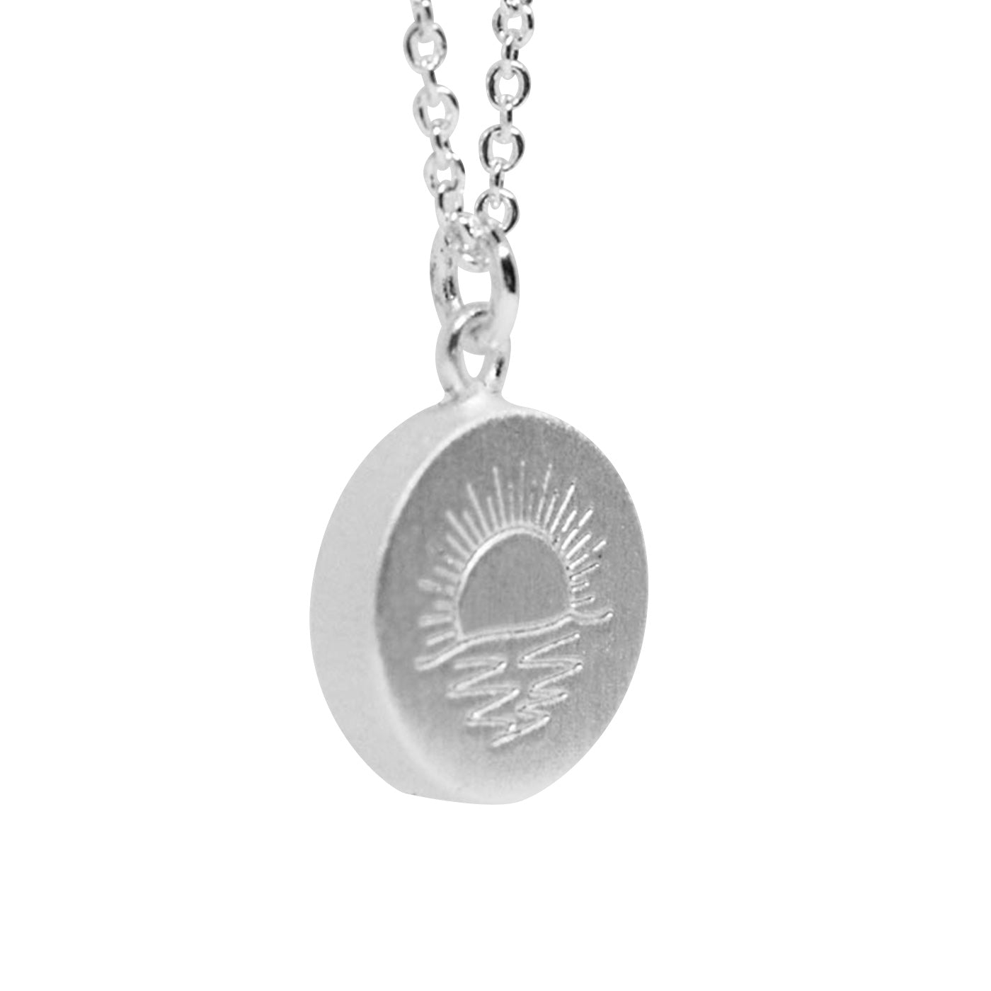 Keke Silver Ocean Rā sunrise sunset mountain etched silver necklace NZ jewellery