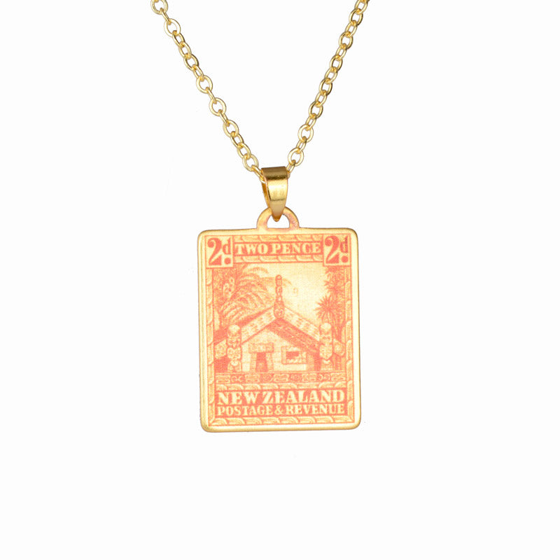 Whare – 1935 Pictorial Stamp Necklace