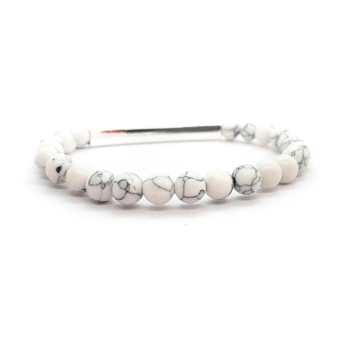 White Howlite Gemstone Bracelet – Hello Ātaahua